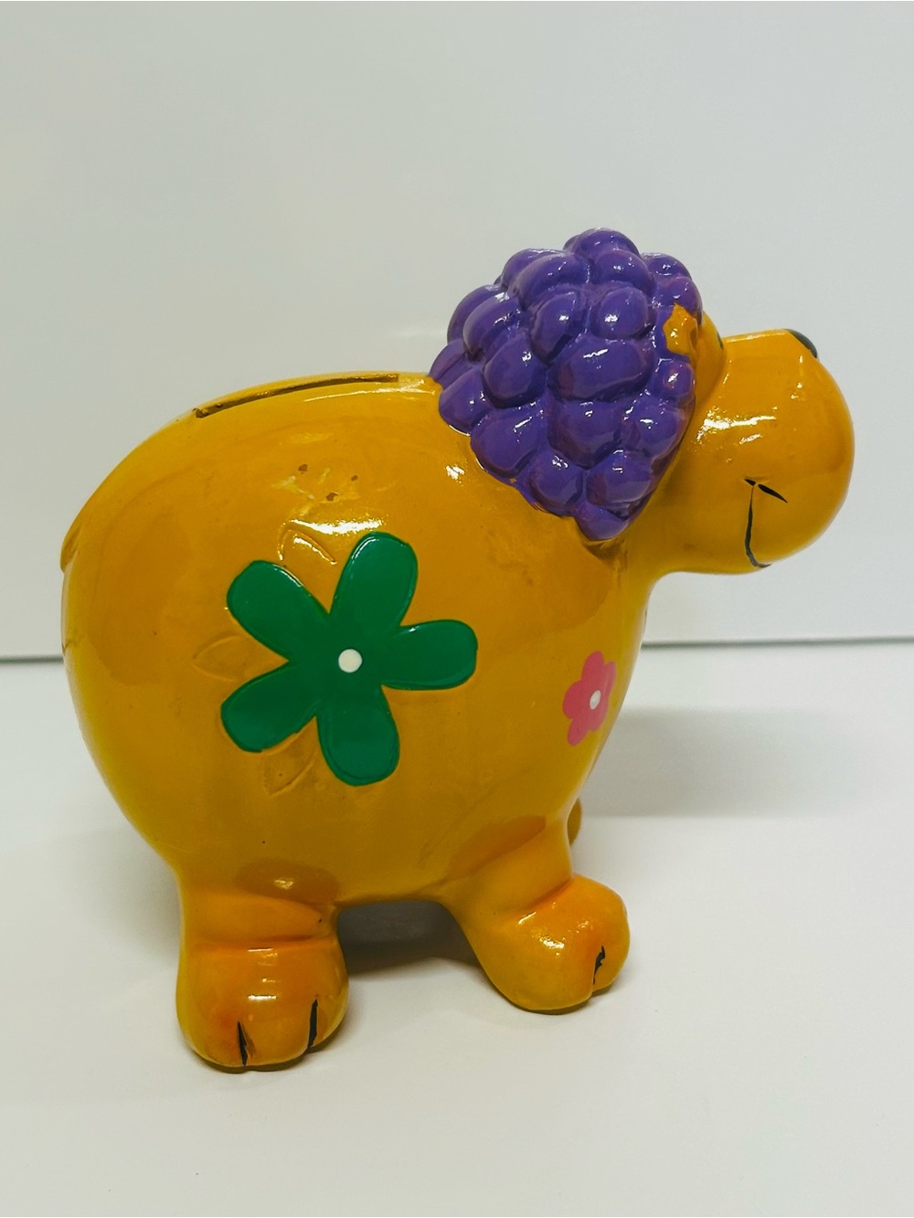 Vintage Cheerful Lion Coin Piggy Bank - Picture 2 of 6